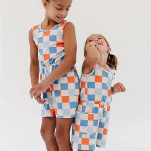 The Tank Shortie Jumpsuit in Checkerboard size 8